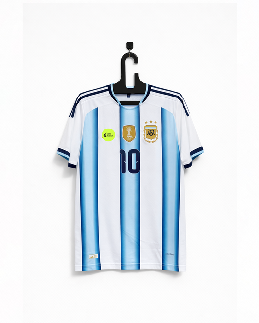 ARGENTINA  HOME KIT MESSI EMBROIDERY TRIO NECK FIFA WORLD CUP 2026 EDITION