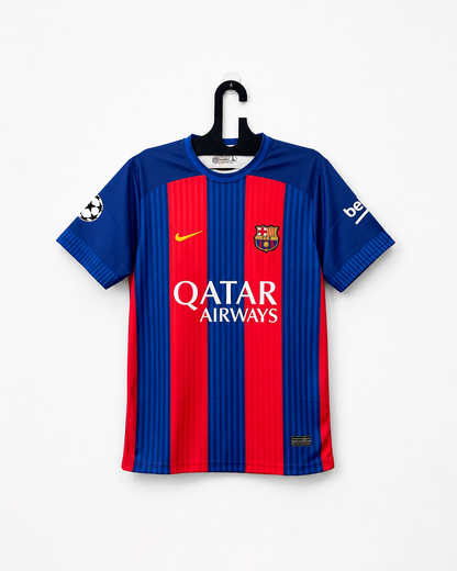 BARCELONA 2016/17 HOME KIT ROUND NECK EMBROIDERY MESSI