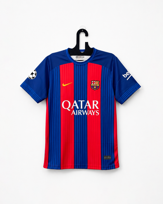 BARCELONA 2016/17 HOME KIT ROUND NECK EMBROIDERY MESSI