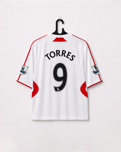 LIVERPOOL 2007/08 AWAY KIT FIVE SLEEVE EMBROIDERY TORRES